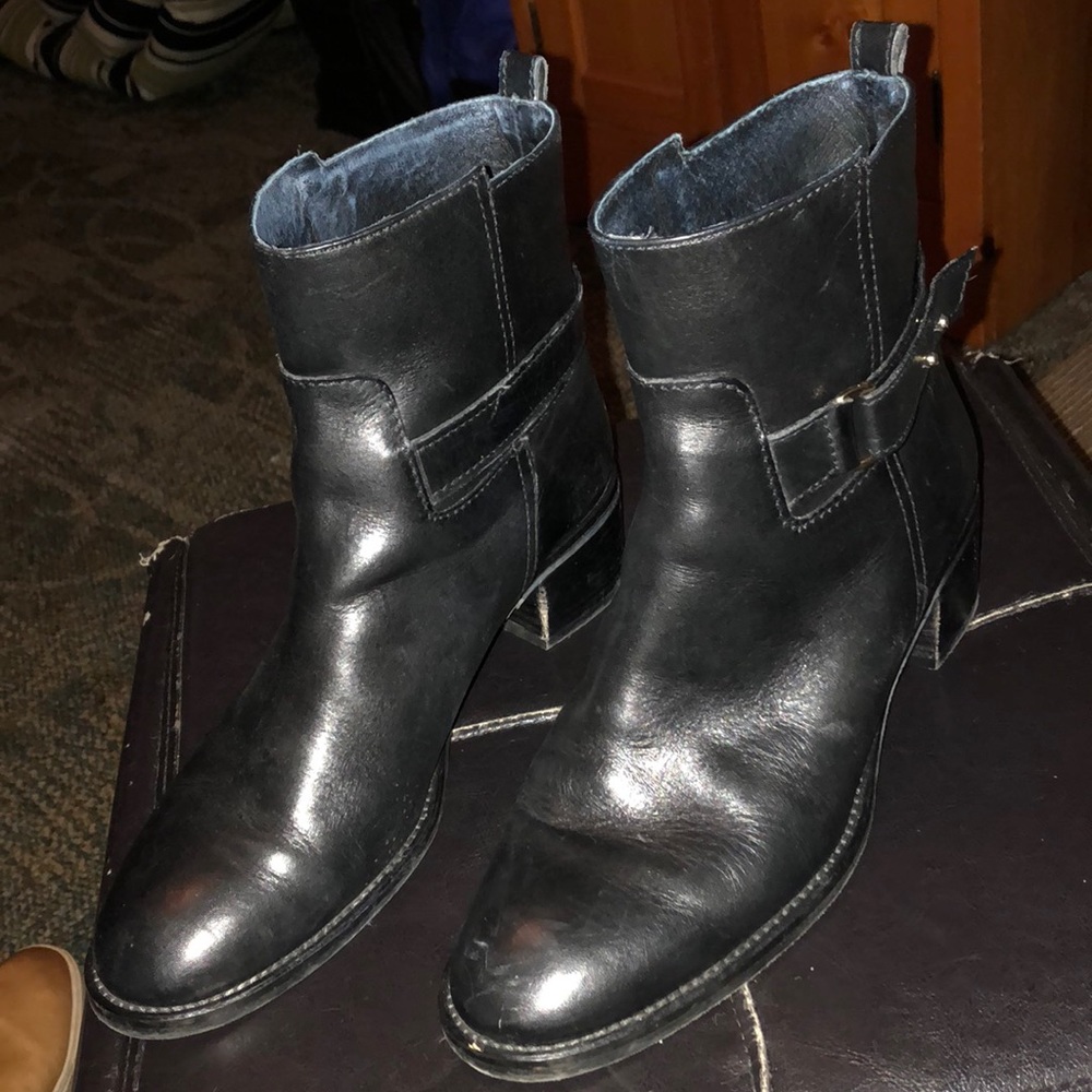 J.Crew black leather booties size 9 1/2